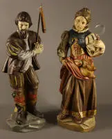 Dos figuras de madera, segunda mitad del siglo XX, Austria