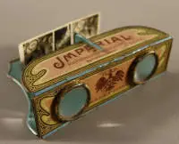 Estereoscopio de bolsillo de la marca Imperial hacia 1900, alemán