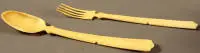 Cubiertos de ensalada Biedermeier, principios del siglo XIX, alemanes
