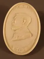 Max Dasio 1865-1954, relieve ovalado de retrato de un hombre barbudo, alemán hacia 1903