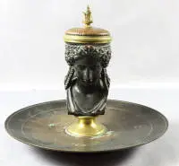 Conjunto de escritorio Imperio, bronce patinado circa 1780-1800, Francia