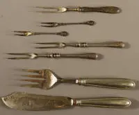 Cubiertos de servir plateados de alrededor de 1900, alemán