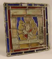 Vitral de plomo medieval fechado en 1606, centro de Alemania