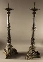 Pareja de candelabros de hierro fundido de Berlín, Prusia hacia 1830