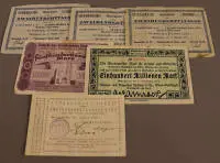 वेर्निगेरोडे/इल्सेनबुर्ग आपातकालीन नोट छह और 20वीं सदी के 1920 के दशक के कागज़ी नोट लॉट, जर्मन