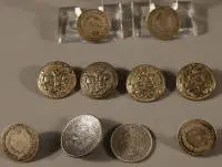 Botones de plata o botones de traje tradicional de los siglos XVIII/XIX, alemán