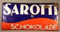 Groot geëmailleerd reclamebord Sarotti, begin 20e eeuw, Duits
