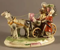 Calèche en porcelaine, Thuringe vers 1950-70, RDA