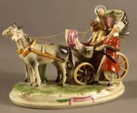 Calèche en porcelaine, Thuringe vers 1950-70, RDA