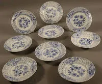 Ni løgpattern-gittertallerkner Teichert, Det Tyske Rige omkring 1900