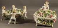 Bonbonnière et coupe décorative Schierholz, début à milieu du 20e siècle, allemand
