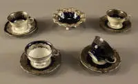 Tasses de vitrine à glaçure rapportée, milieu du 20e siècle, allemand