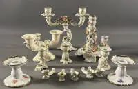 Lot de chandeliers en porcelaine, allemands, première moitié du 20e s.