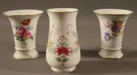 Trois vases craquelés marque aux épées Meissen, 2e moitié du 20e s., RDA