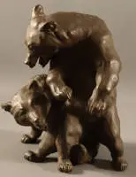 Groupe en porcelaine de Meissen « Ours qui se battent », première moitié du 20e s., allemand