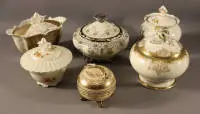 Six boîtes en porcelaine avec couvercle, première moitié du 20e s., allemand