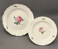 Marque aux épées Meissen, plat et assiette, XIXe s., allemand