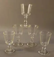 五只酒馆玻璃杯，1900年前历史主义风格，德国