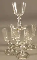 Cinq verres à porto, seconde moitié du XIXe siècle, Allemagne du Nord