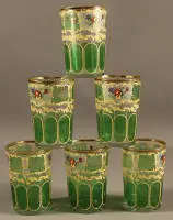 Six verres à eau, début du XXe siècle, Bohême