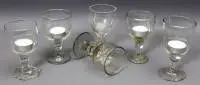 Six verres à rupture de types divers 1830-1880, allemand
