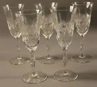Vijf champagneglazen Saint Louis, model Chantilly circa 1930