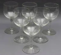 Ensemble - six verres à vin rouge, première moitié du 20e s., allemand
