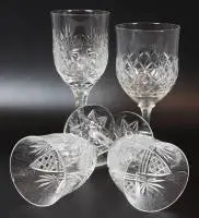 Quatre verres à vin en cristal, allemands vers 1930