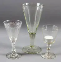 Trois verres différents, Biedermeier 1840 - 1860, allemands