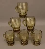 6 verres en verre, seconde moitié du 19e siècle, allemands