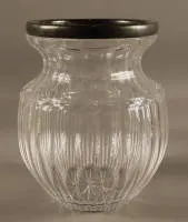 Glasvase med sølvmontering omkring 1900-1920, tysk