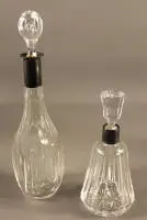 Deux carafes avec monture en argent vers 1900-1920, allemand