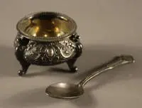 Zilveren historistische suikerpot met lepel, Duitse Rijk circa 1880