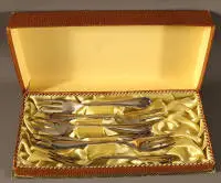 Service de fourchettes à gâteau en argent, années 1920, allemand