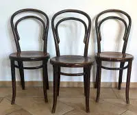 Set van drie Weense koffiehuisstoelen, Oostenrijk, tweede helft 19e eeuw