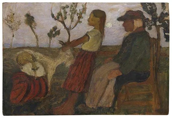 Paula Modersohn-Becker, Bambini con capra e anziana contadina