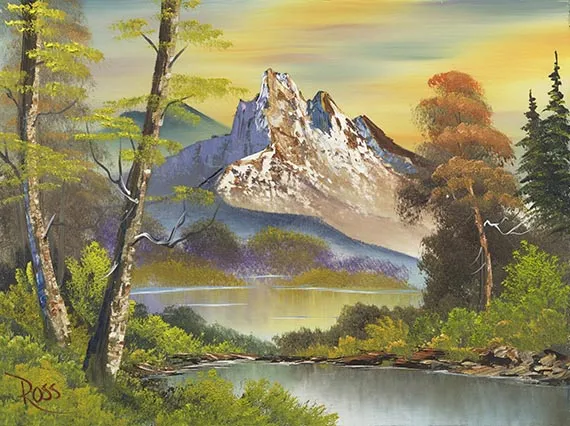 Bob Ross, Mountain Splendor, 1986
