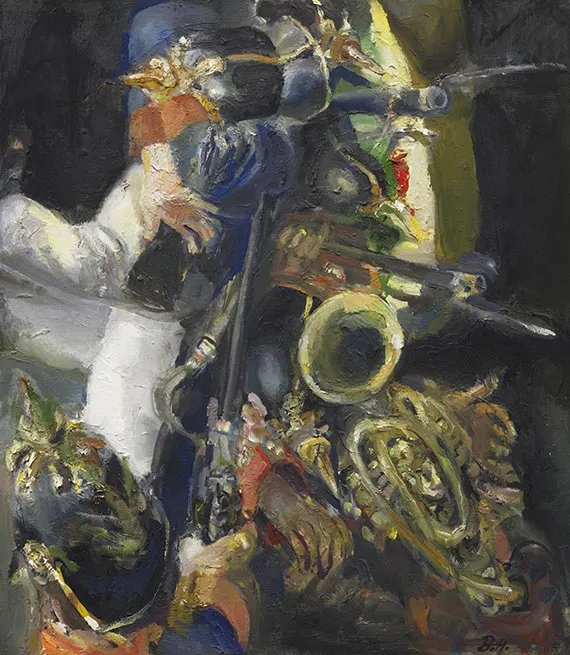 Bernhard Heisig, Danza de soldados prusianos, 1978