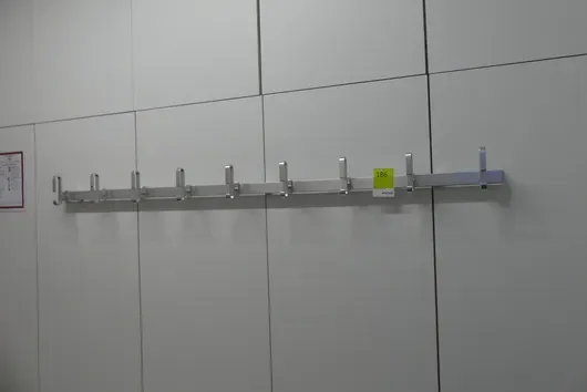 Perchero de pared/barra de ganchos, aluminio