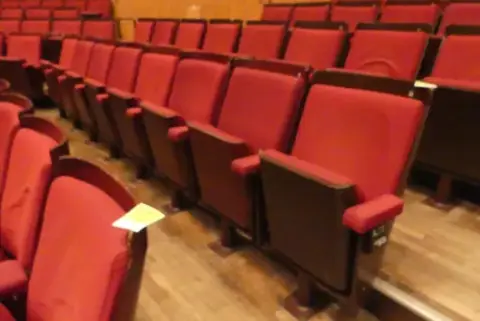 Tiyatro/salon koltukları, 8 oturma yeri, dolgulu katlanır koltuklar, kırmızı/kahverengi