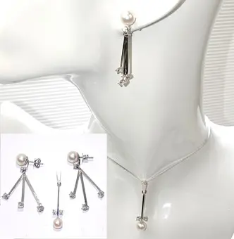 Conjunto de pendientes y colgante oro 750/18K diamantes 0,86 ct perla Akoya