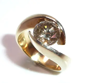 Ring 585 Gold 1.80 ct Brillant Solitär , HRD Antwerp Zertifikat.