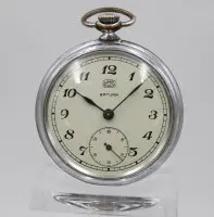 Vintage mekanisk lommeur, UMF Ruhla, model »Saturn«, værket går, brugsspor, ca. D-4,2cm
