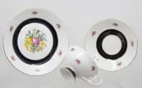 Samleservise, Weimar, blomstermotiv og kobolt, original eske vedlagt