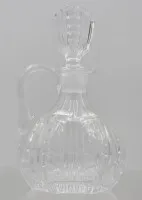 小号压花玻璃带柄水瓶，约高15厘米