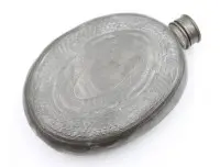 Antik lommelærke, tin, beskadiget, længde 13,5 cm