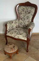Poltrona con poggiapiedi, seconda metà del XX sec., tedesca