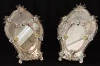 Paire de miroirs baroques, historicisme début du 20e s., Italie