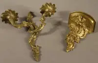 Console murale rococo avec bougeoir, première moitié du 20e s., allemande