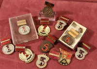 Lote de 13 condecoraciones de activista, RDA